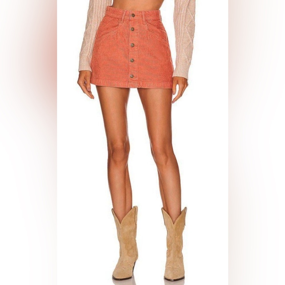 NWT Free People: Ray Corduroy Button Down Mini Skirt